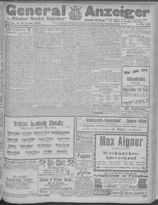 Münchner neueste Nachrichten Dienstag 11. Dezember 1894