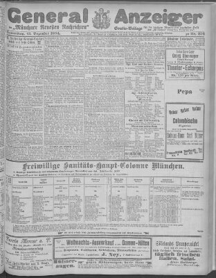 Münchner neueste Nachrichten Donnerstag 13. Dezember 1894