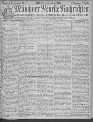 Münchner neueste Nachrichten Mittwoch 19. Dezember 1894