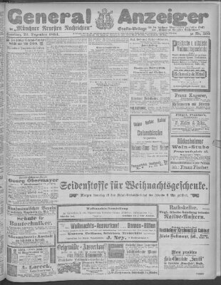 Münchner neueste Nachrichten Samstag 22. Dezember 1894