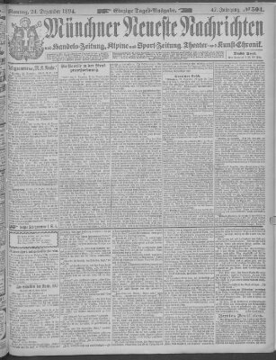 Münchner neueste Nachrichten Montag 24. Dezember 1894