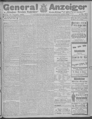 Münchner neueste Nachrichten Montag 24. Dezember 1894