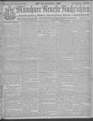 Münchner neueste Nachrichten Freitag 28. Dezember 1894