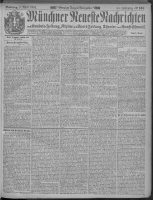 Münchner neueste Nachrichten Sonntag 7. April 1901