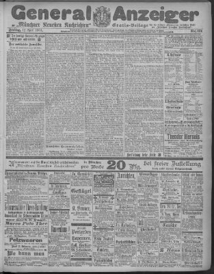 Münchner neueste Nachrichten Freitag 12. April 1901