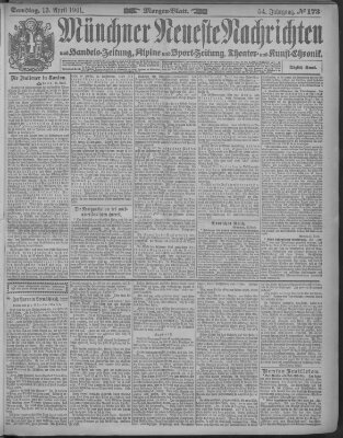 Münchner neueste Nachrichten Samstag 13. April 1901