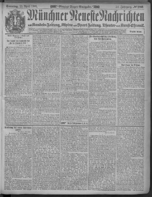 Münchner neueste Nachrichten Sonntag 21. April 1901