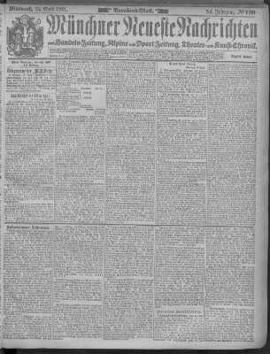 Münchner neueste Nachrichten Mittwoch 24. April 1901