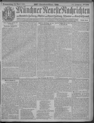 Münchner neueste Nachrichten Donnerstag 25. April 1901