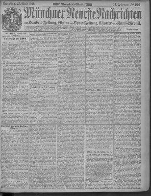 Münchner neueste Nachrichten Samstag 27. April 1901