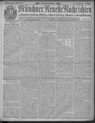 Münchner neueste Nachrichten Mittwoch 1. Mai 1901