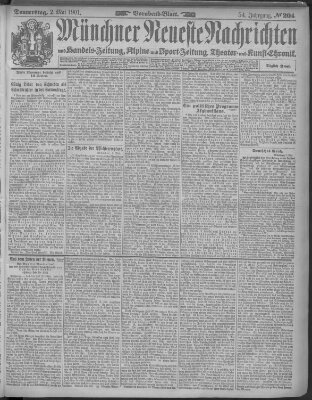 Münchner neueste Nachrichten Donnerstag 2. Mai 1901