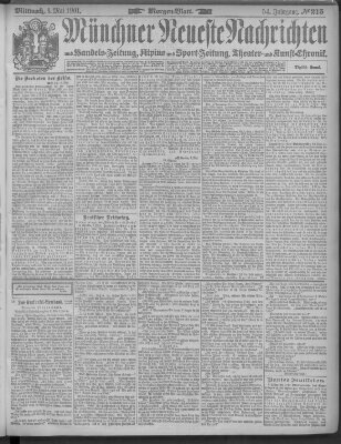 Münchner neueste Nachrichten Mittwoch 8. Mai 1901