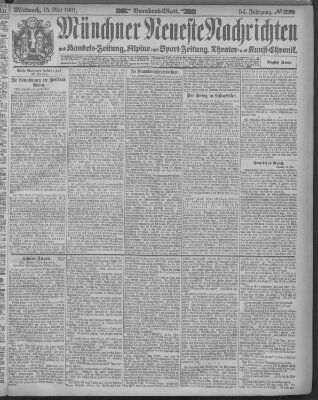 Münchner neueste Nachrichten Mittwoch 15. Mai 1901