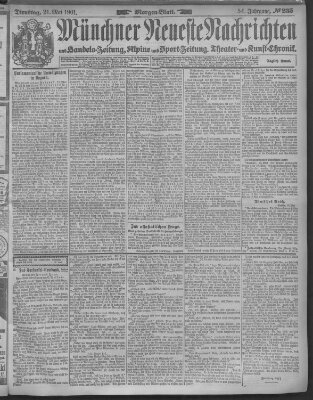 Münchner neueste Nachrichten Dienstag 21. Mai 1901