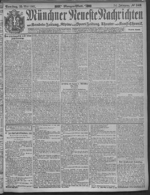 Münchner neueste Nachrichten Samstag 25. Mai 1901