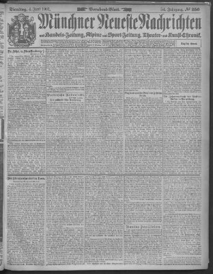 Münchner neueste Nachrichten Dienstag 4. Juni 1901