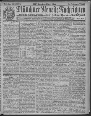 Münchner neueste Nachrichten Samstag 8. Juni 1901