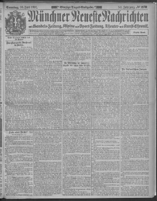 Münchner neueste Nachrichten Sonntag 16. Juni 1901