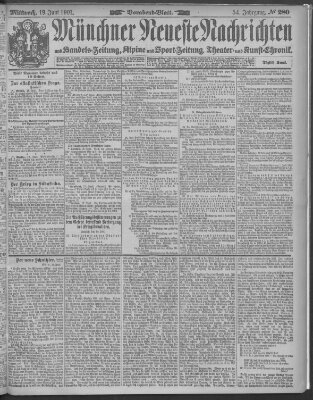 Münchner neueste Nachrichten Mittwoch 19. Juni 1901