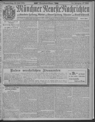 Münchner neueste Nachrichten Donnerstag 20. Juni 1901