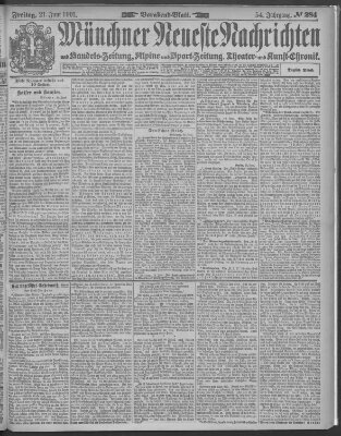 Münchner neueste Nachrichten Freitag 21. Juni 1901