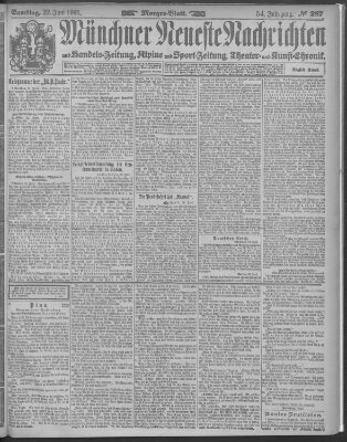 Münchner neueste Nachrichten Samstag 22. Juni 1901