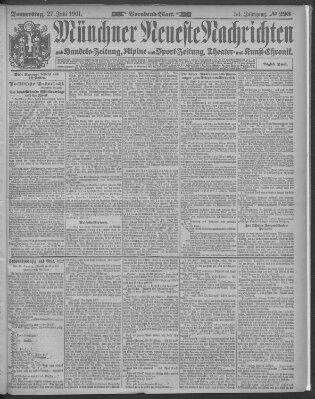 Münchner neueste Nachrichten Donnerstag 27. Juni 1901