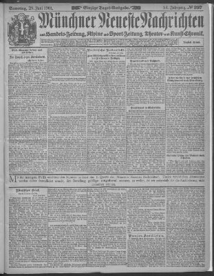 Münchner neueste Nachrichten Samstag 29. Juni 1901