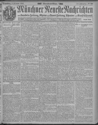 Münchner neueste Nachrichten Dienstag 5. Februar 1901