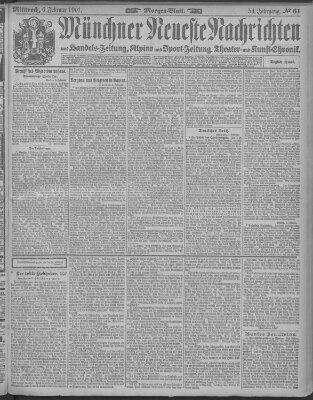 Münchner neueste Nachrichten Mittwoch 6. Februar 1901