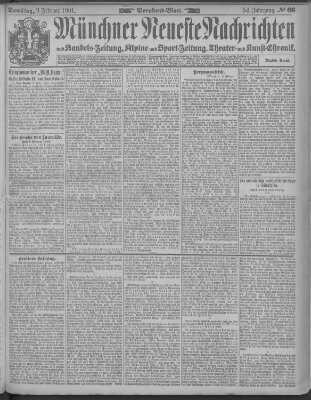 Münchner neueste Nachrichten Samstag 9. Februar 1901