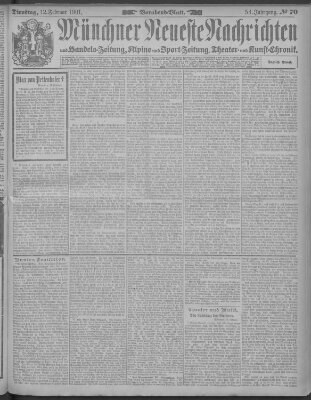 Münchner neueste Nachrichten Dienstag 12. Februar 1901