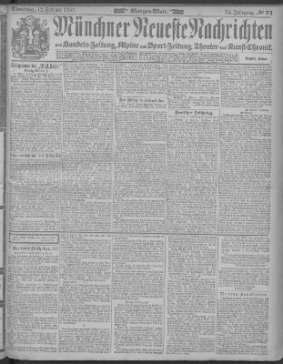 Münchner neueste Nachrichten Dienstag 12. Februar 1901