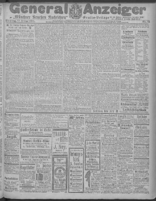 Münchner neueste Nachrichten Dienstag 12. Februar 1901