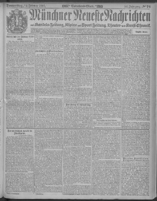 Münchner neueste Nachrichten Donnerstag 14. Februar 1901