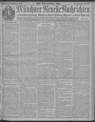 Münchner neueste Nachrichten Freitag 15. Februar 1901