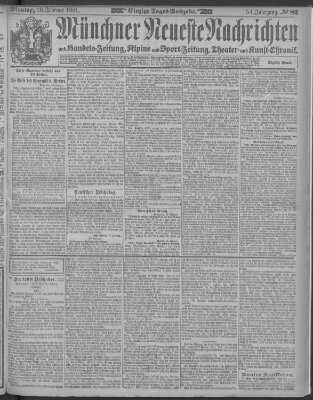 Münchner neueste Nachrichten Montag 18. Februar 1901