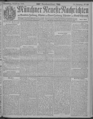 Münchner neueste Nachrichten Dienstag 19. Februar 1901