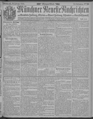 Münchner neueste Nachrichten Mittwoch 20. Februar 1901