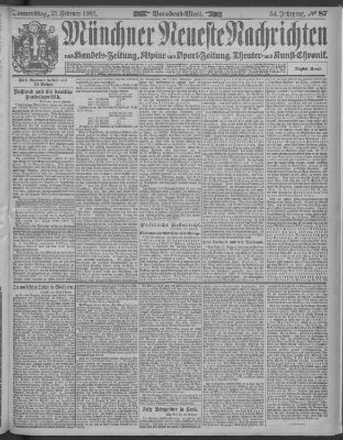 Münchner neueste Nachrichten Donnerstag 21. Februar 1901