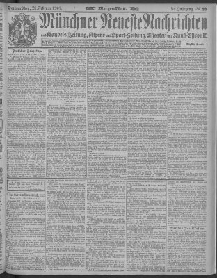 Münchner neueste Nachrichten Donnerstag 21. Februar 1901