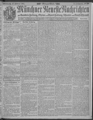 Münchner neueste Nachrichten Mittwoch 27. Februar 1901