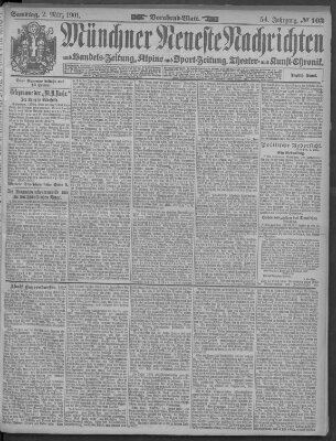 Münchner neueste Nachrichten Samstag 2. März 1901