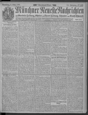 Münchner neueste Nachrichten Samstag 9. März 1901