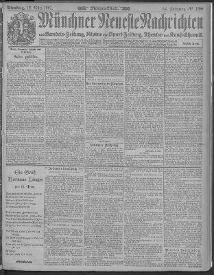 Münchner neueste Nachrichten Dienstag 12. März 1901