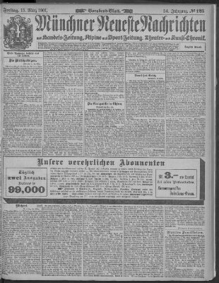 Münchner neueste Nachrichten Freitag 15. März 1901