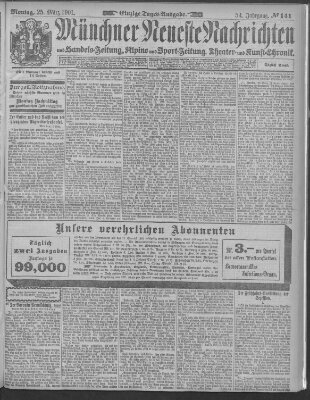 Münchner neueste Nachrichten Montag 25. März 1901