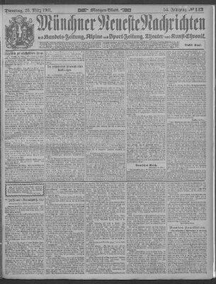 Münchner neueste Nachrichten Dienstag 26. März 1901