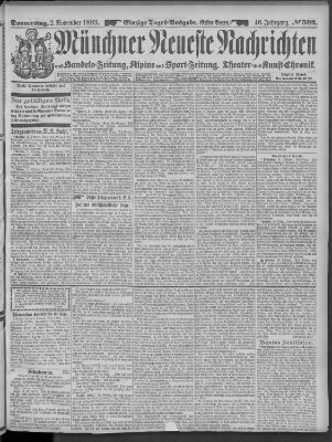 Münchner neueste Nachrichten Donnerstag 2. November 1893